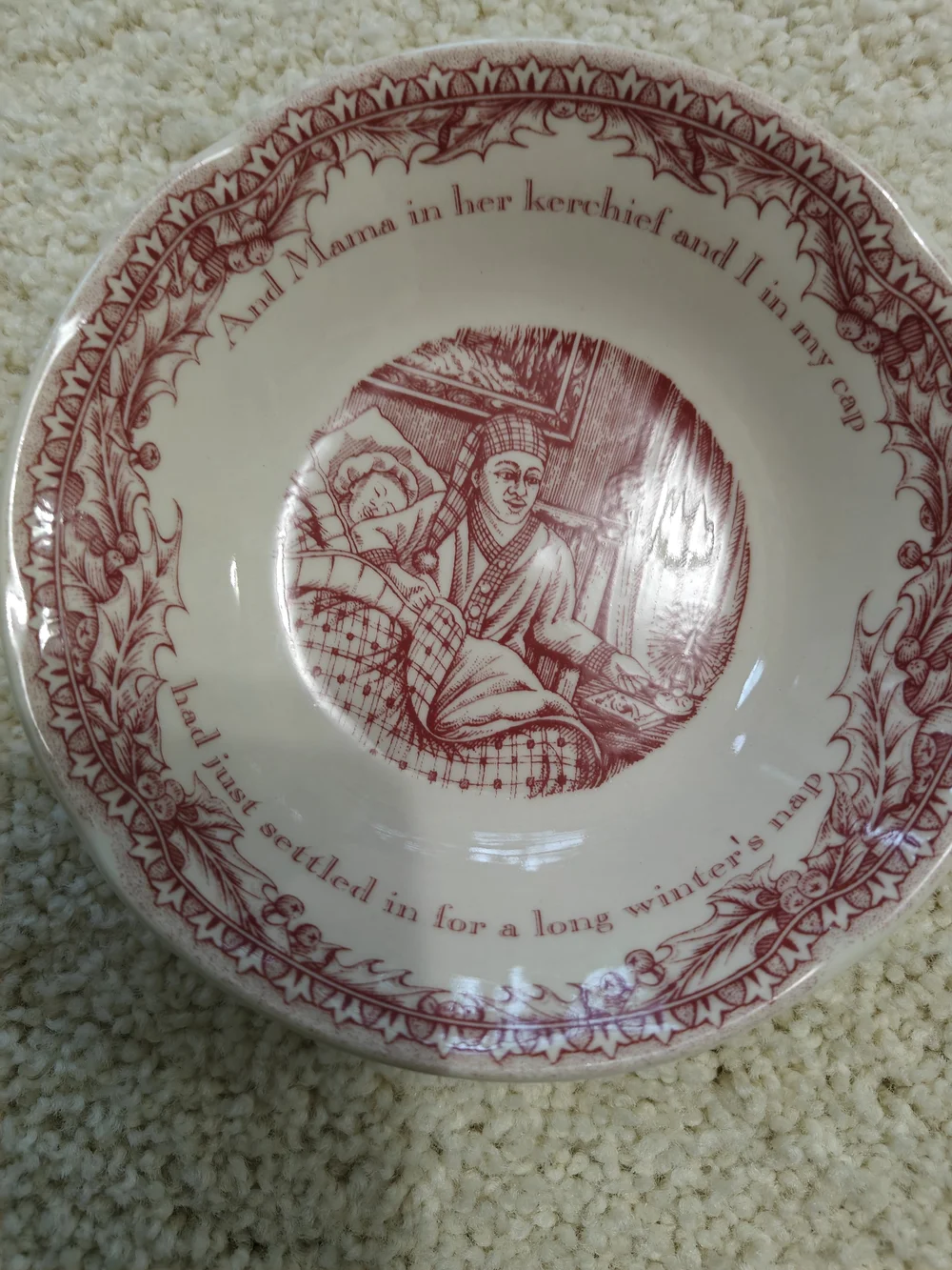 Johnson Brothers Cream and Red Fruit Bowls - Set of 4